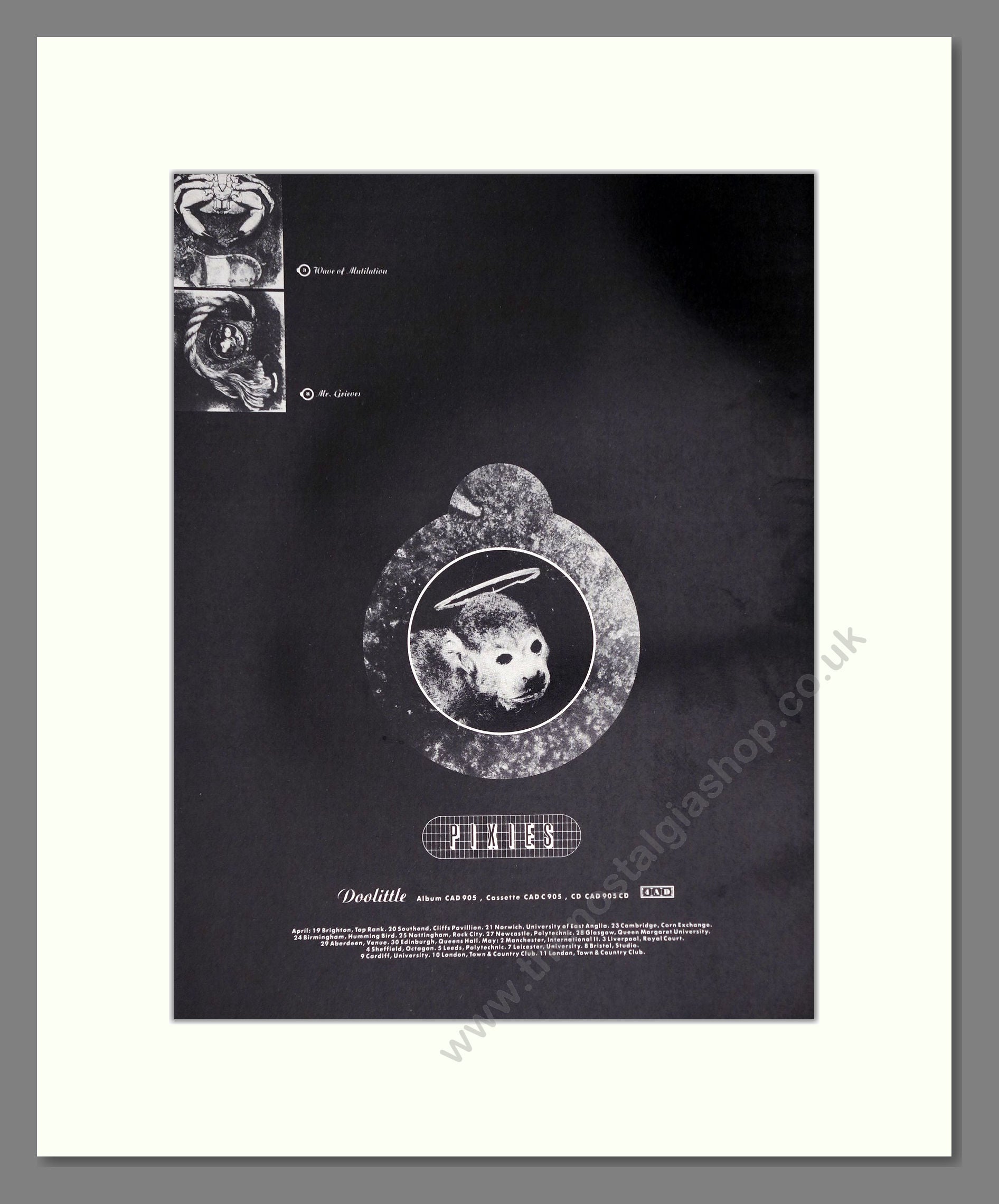 Pixies - Doolittle. Vintage Advert 1989 (ref AD63840)