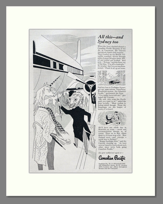 Canadian Pacific - All This And Sydney Too. Vintage Advert 1952 (ref AD63852)