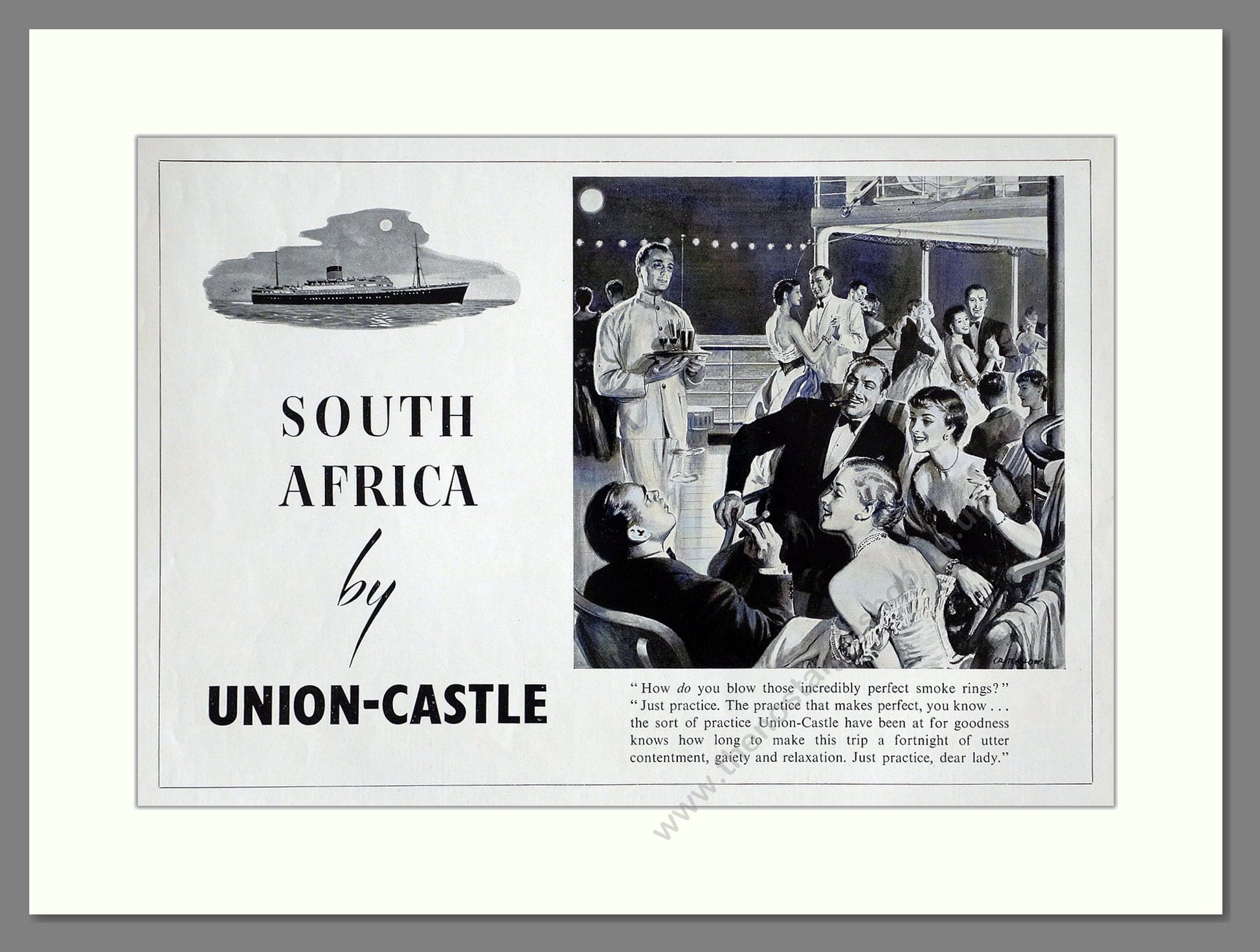 Union Castle - South Africa. Vintage Advert 1953 (ref AD63855)