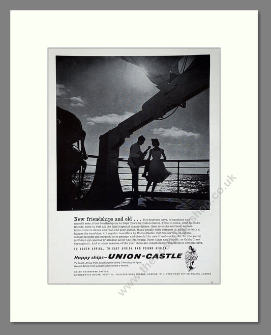 Union Castle - New Friendships And Old. Vintage Advert 1959 (ref AD63858)