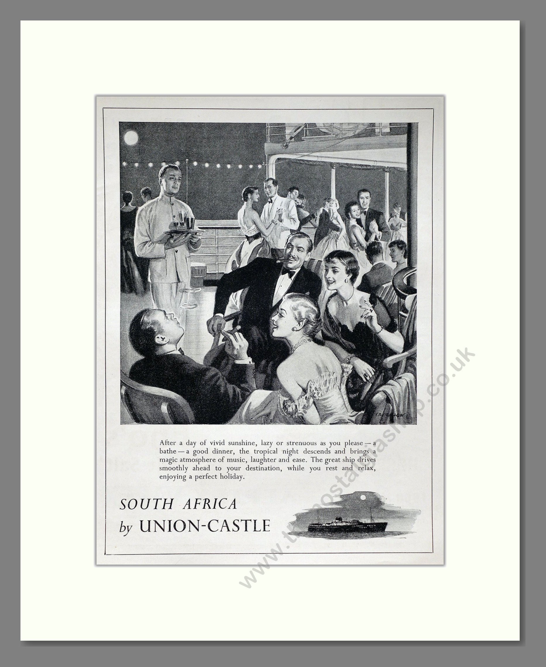 Union Castle - South Africa. Vintage Advert 1953 (ref AD63859)