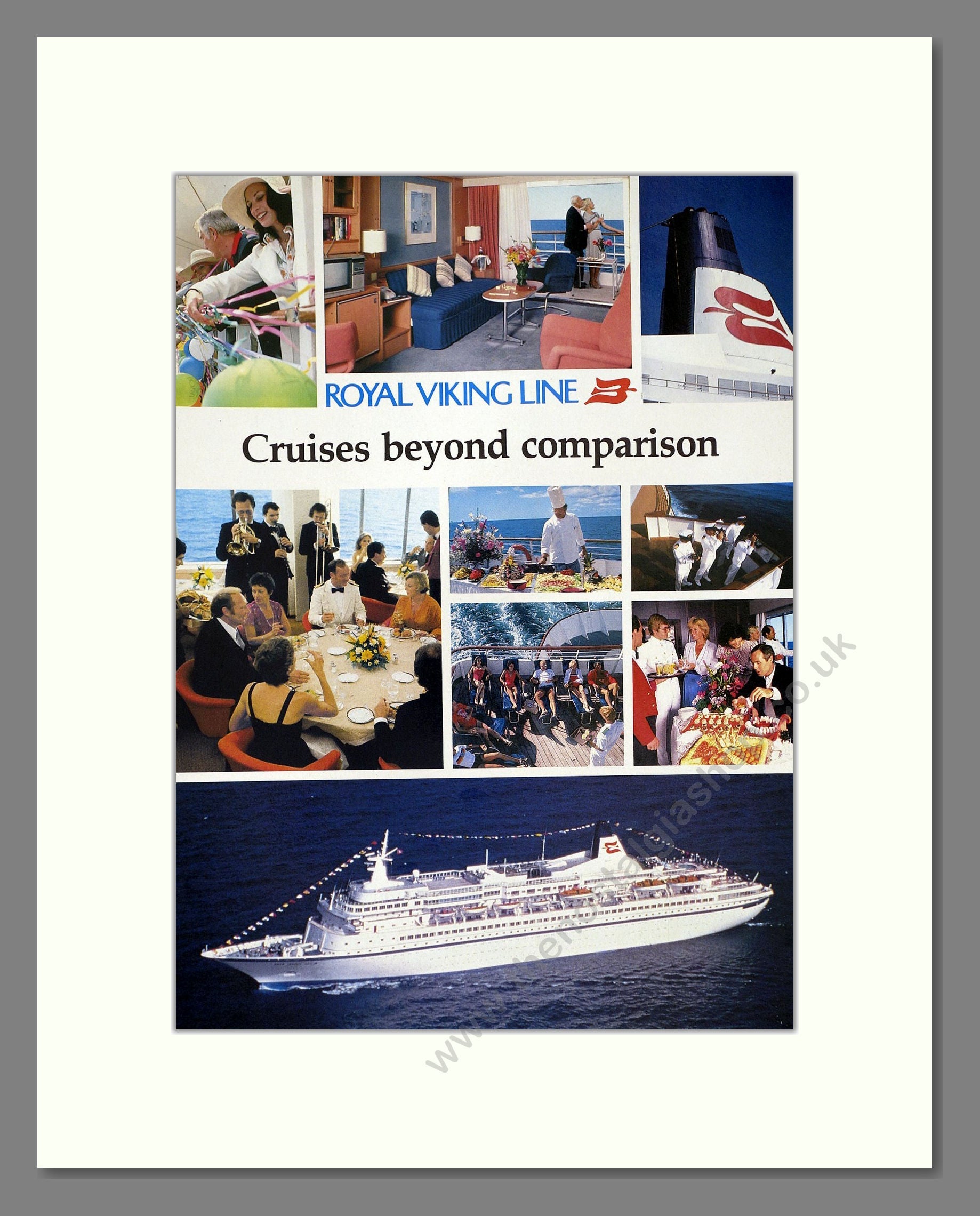 Royal Viking Line - Cruises Beyond Comparison. Vintage Advert 1983 (ref AD63869)