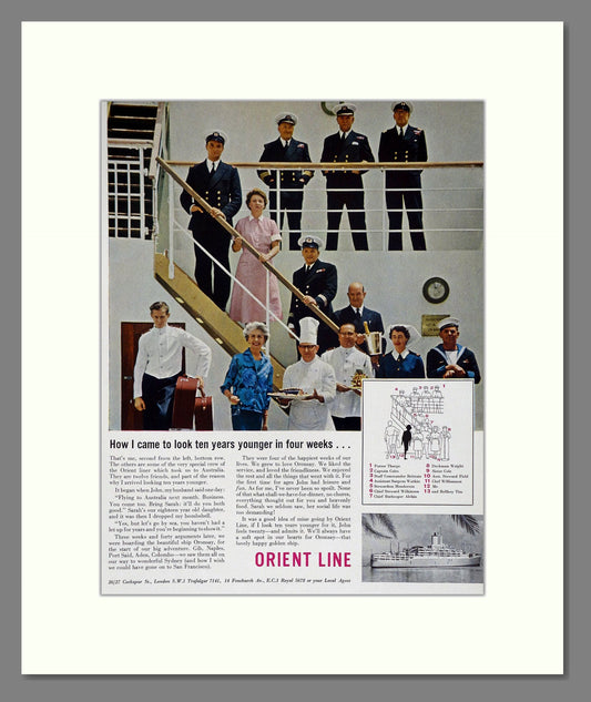 Orient Line - Ten Years Younger. Vintage Advert 1960 (ref AD63877)