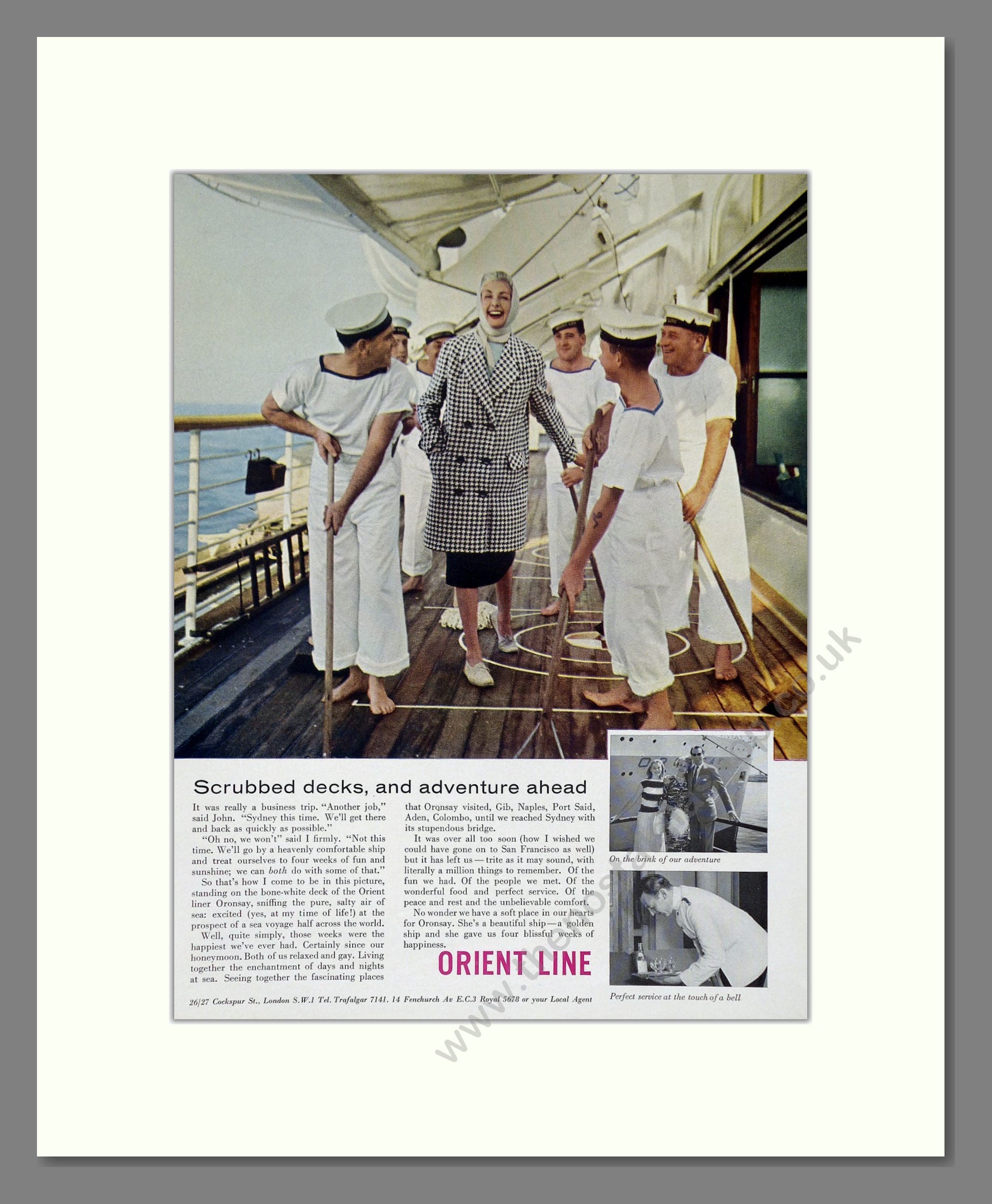Orient Line - Scrubbed Decks. Vintage Advert 1960 (ref AD63878)