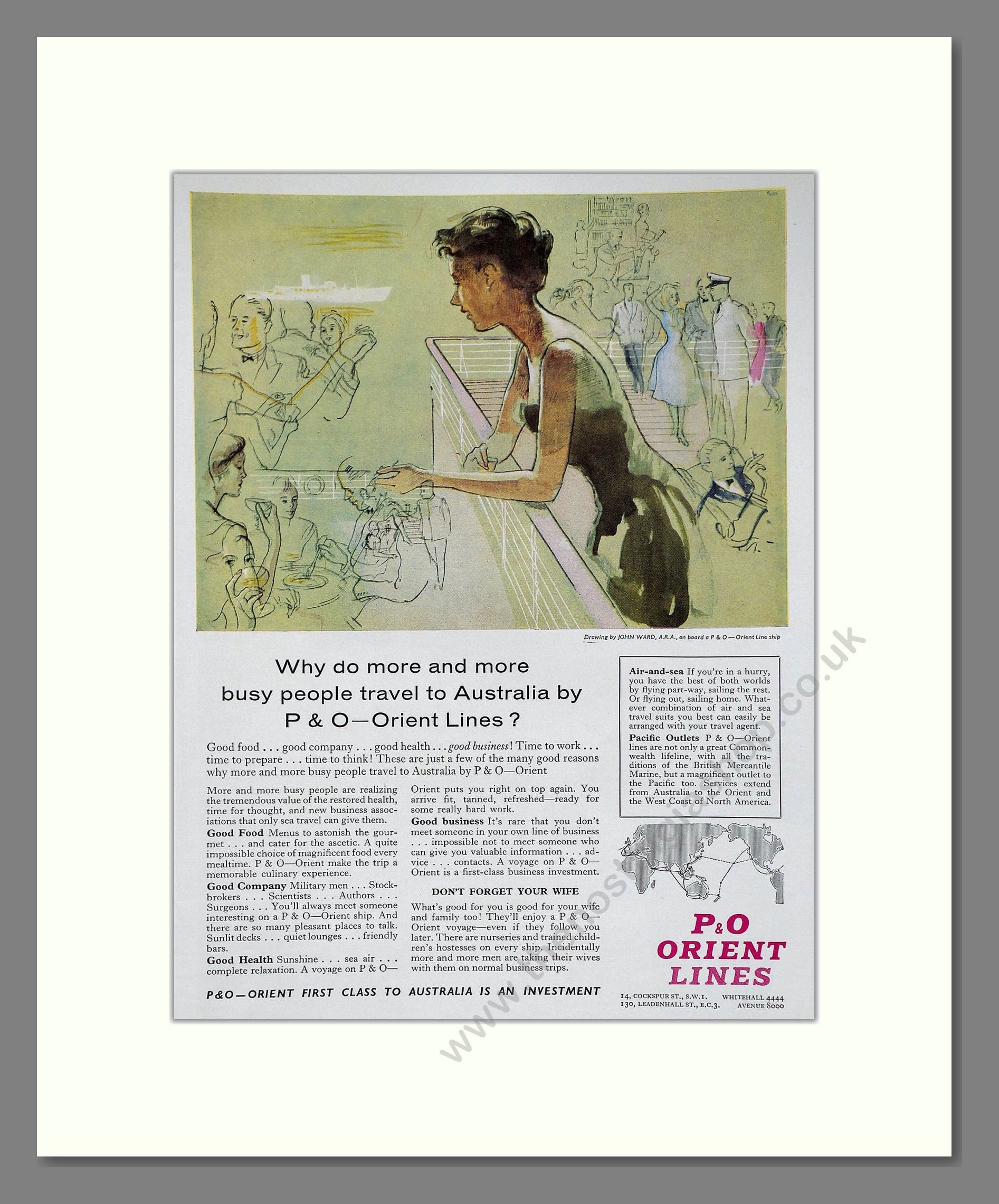 Orient Line - Travel To Australia. Vintage Advert 1960 (ref AD63879)