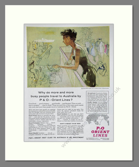 Orient Line - Travel To Australia. Vintage Advert 1960 (ref AD63879)