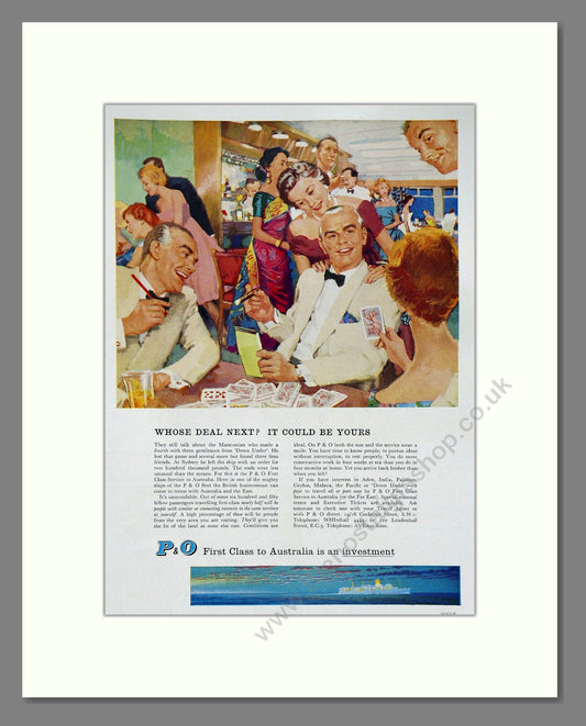 P And O - Whose Deal Next. Vintage Advert 1959 (ref AD63882)