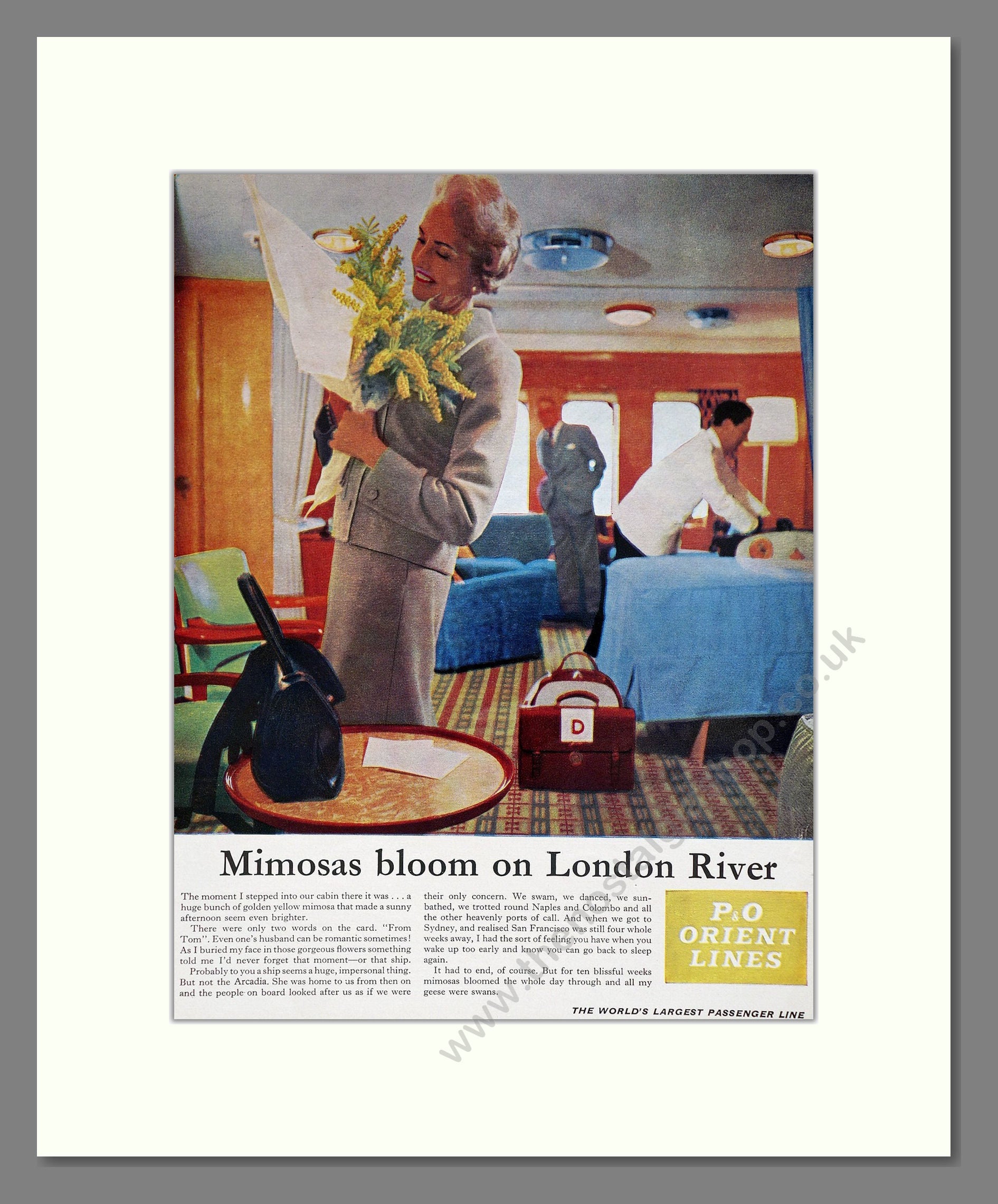 P And O - London River. Vintage Advert 1961 (ref AD63885)