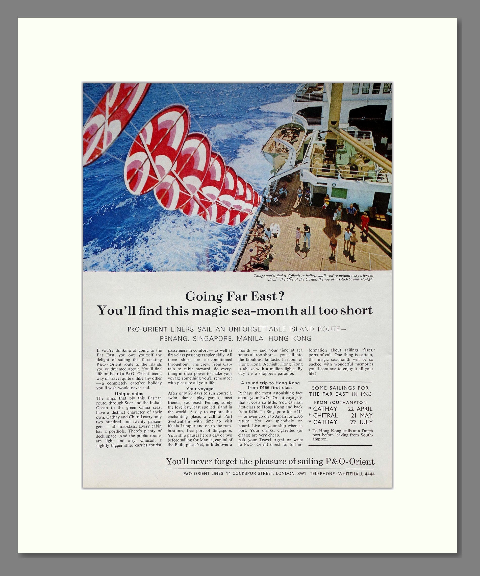 P And O - Going Far East. Vintage Advert 1965 (ref AD63888)