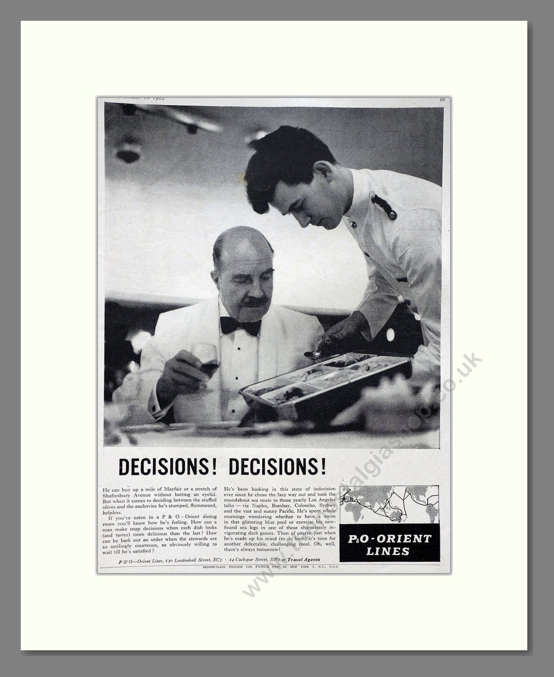 P And O - Orient Lines. Vintage Advert 1962 (ref AD63890)