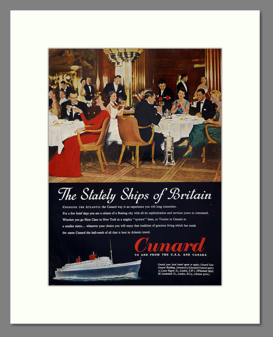 Cunard - Stately Ships Of Britain. Vintage Advert 1957 (ref AD63898)