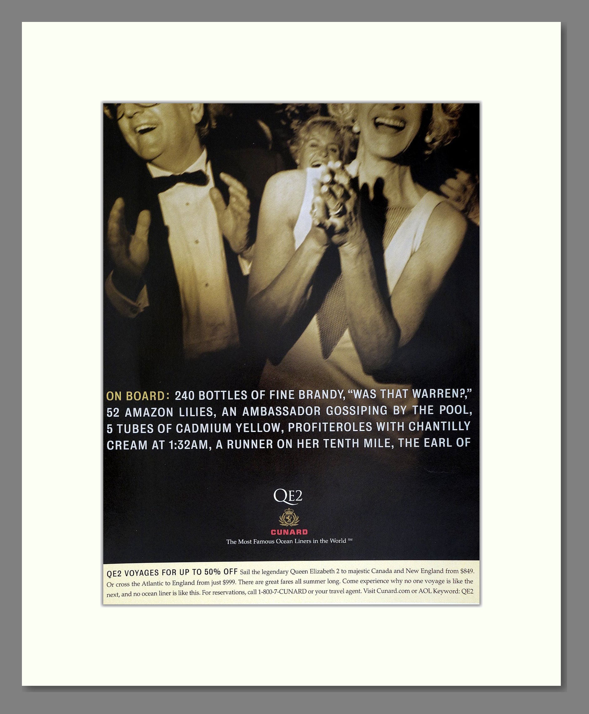 Cunard - QE2. Vintage Advert 2002 (ref AD63900)