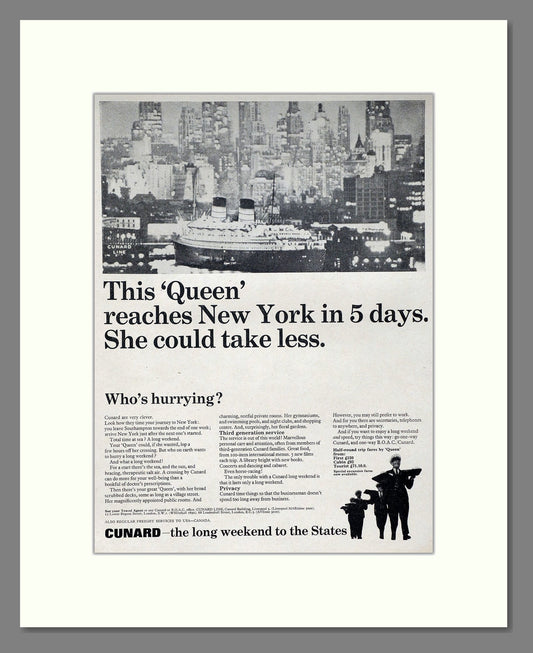 Cunard - Queen. Vintage Advert 1965 (ref AD63906)