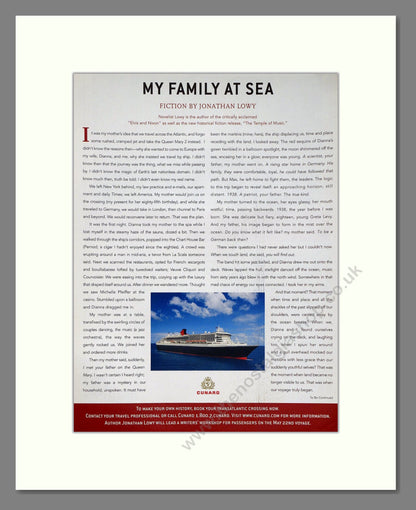 Cunard - Queen Mary 2 (Double Advert). Vintage Advert 2005 (ref AD63915)