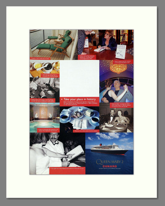 Cunard - Queen Mary 2 (Double Advert). Vintage Advert 2005 (ref AD63915)