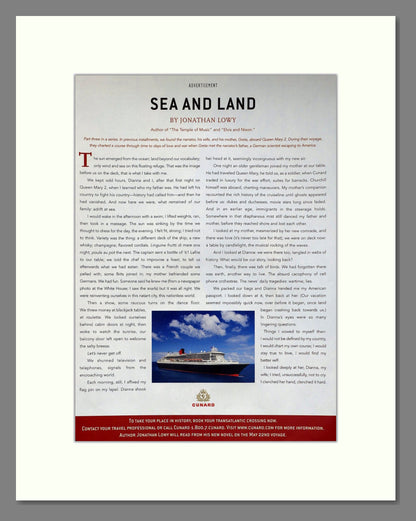 Cunard - Queen Mary 2 (Double Advert). Vintage Advert 2005 (ref AD63917)