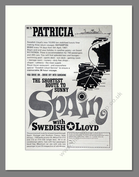 Swedish Lloyd - Patricia. Vintage Advert 1967 (ref AD63926)