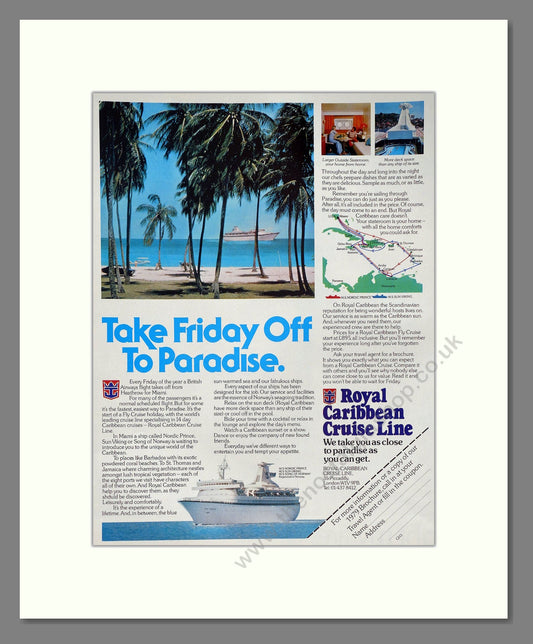 Royal Caribbean - Take Friday Off To Paradise. Vintage Advert 1979 (ref AD63930)