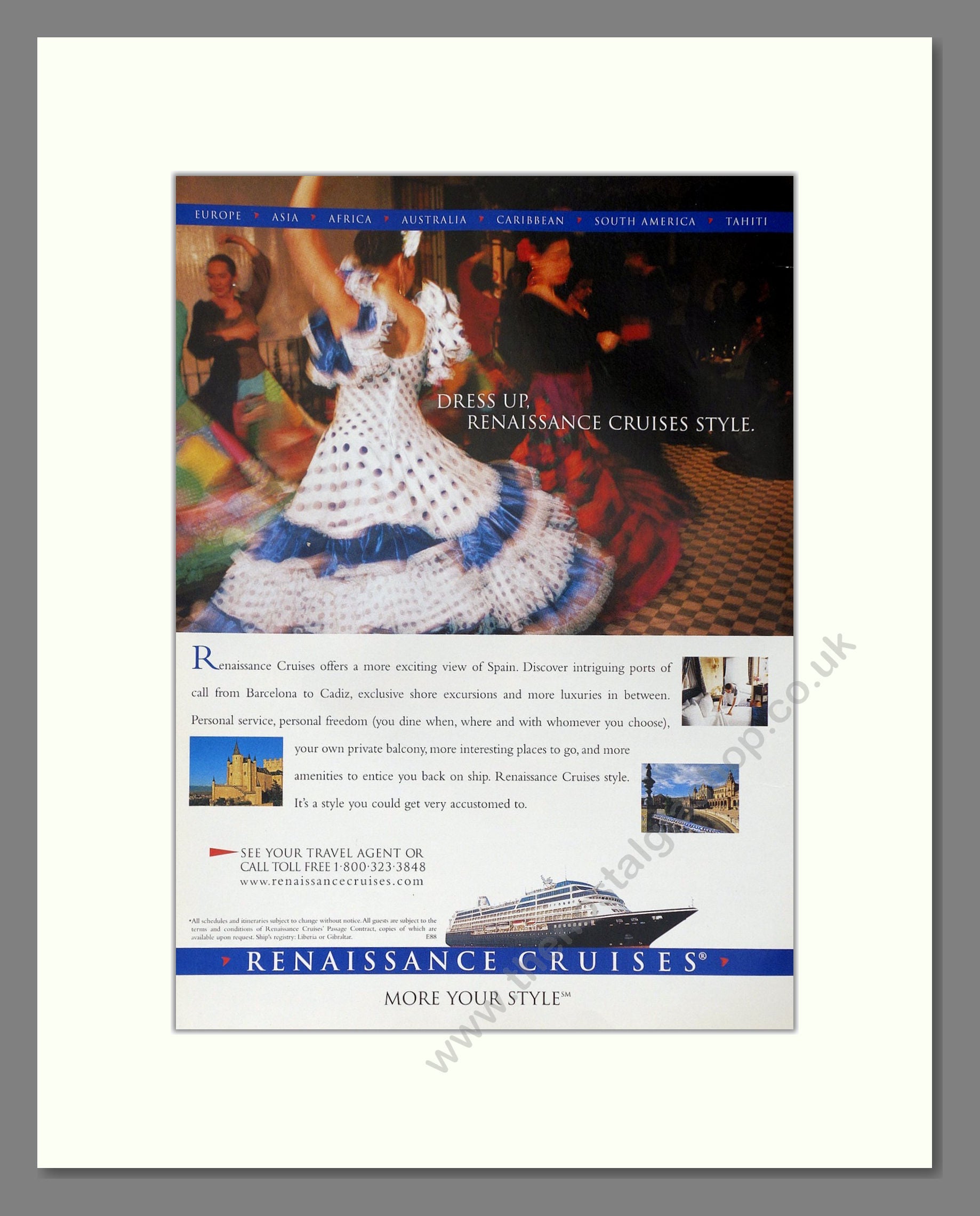 Renaissance Cruises - More Your Style. Vintage Advert 2001 (ref AD63938)
