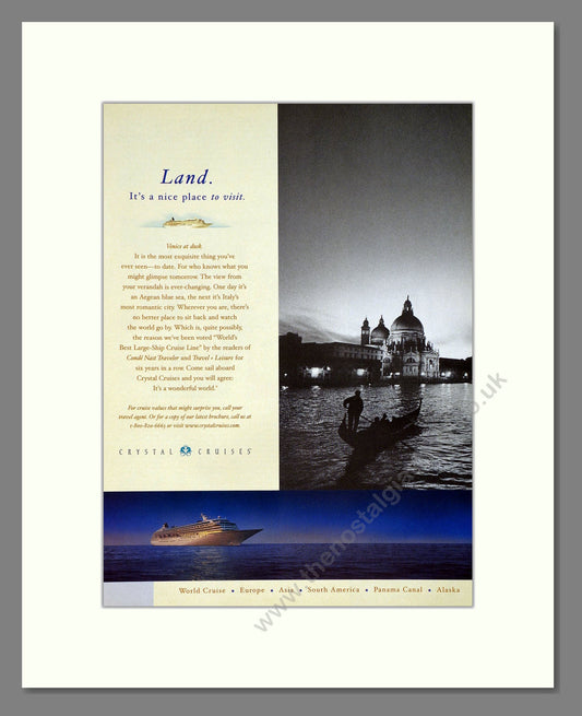 Crystal Cruises - Land Is A Nice Place To Visit. Vintage Advert 2002 (ref AD63939)