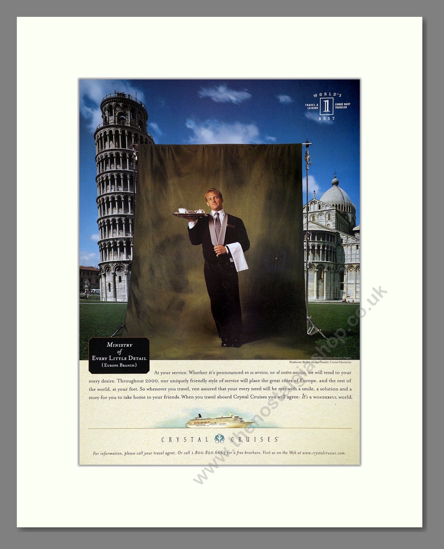 Crystal Cruises - Ministry Of Every Little Detail. Vintage Advert 2000 (ref AD63940)