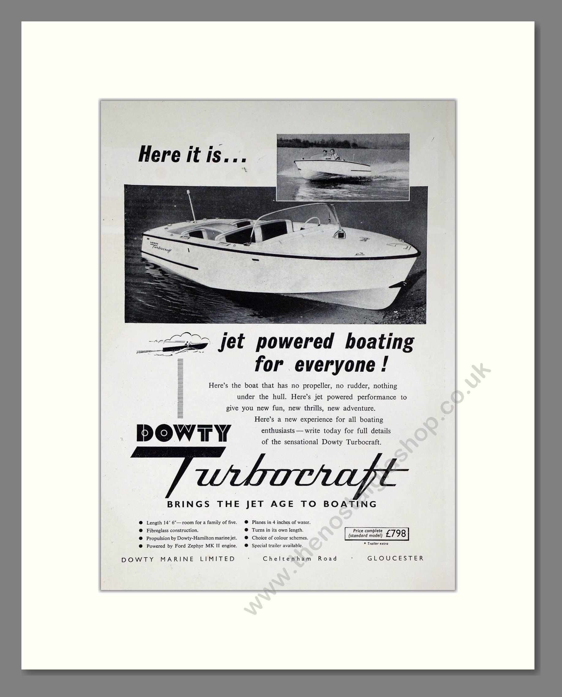 Dowty - Turbocraft Boat. Vintage Advert 1960 (ref AD63947)