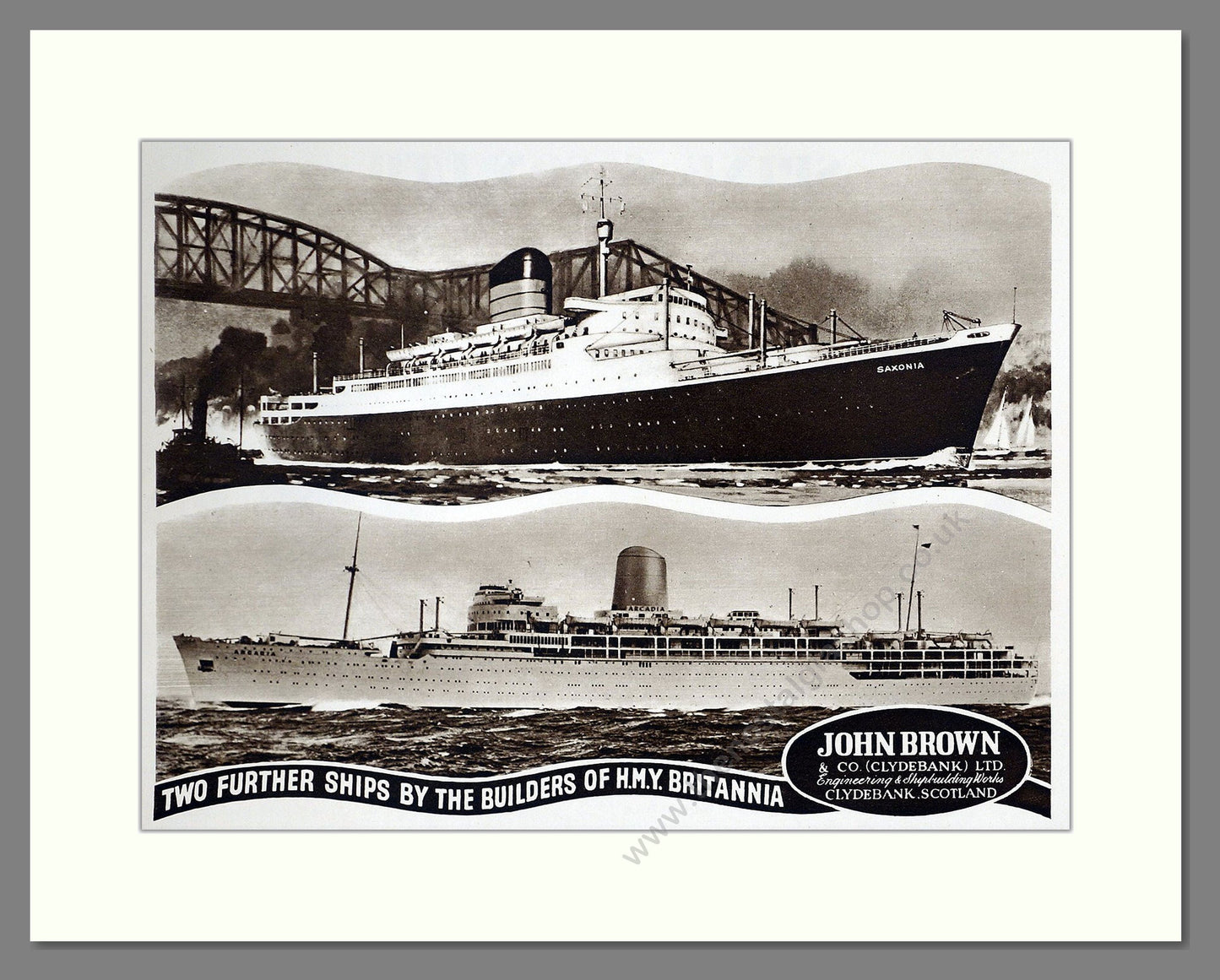 John Brown - Shipbuilders. Vintage Advert 1954 (ref AD63955)