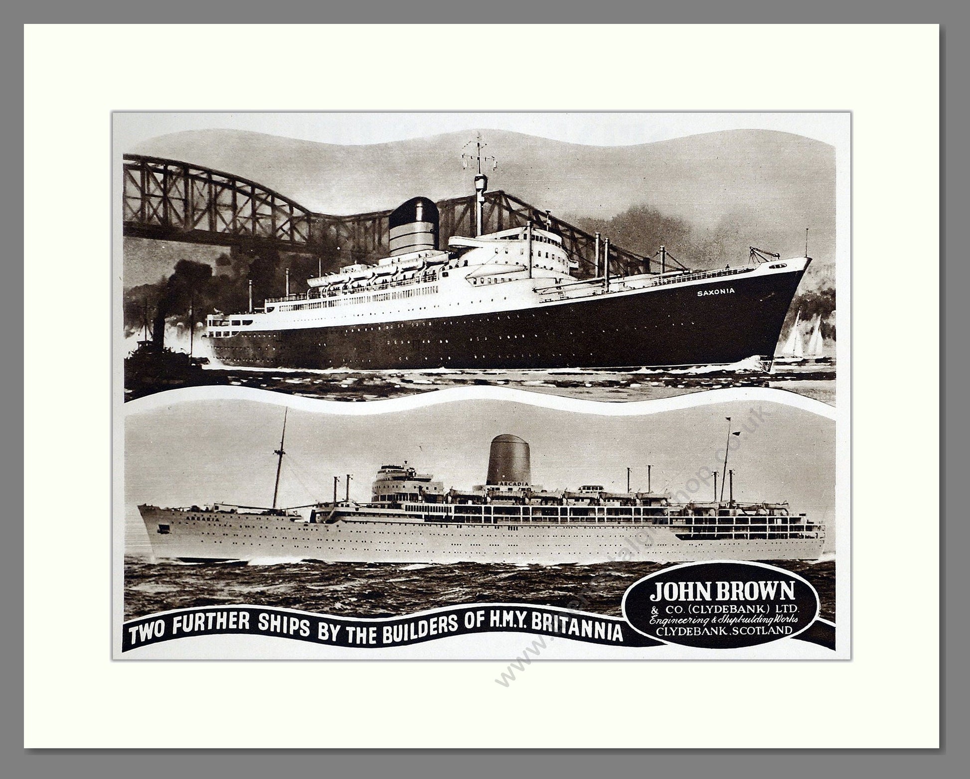 John Brown - Shipbuilders. Vintage Advert 1954 (ref AD63955)