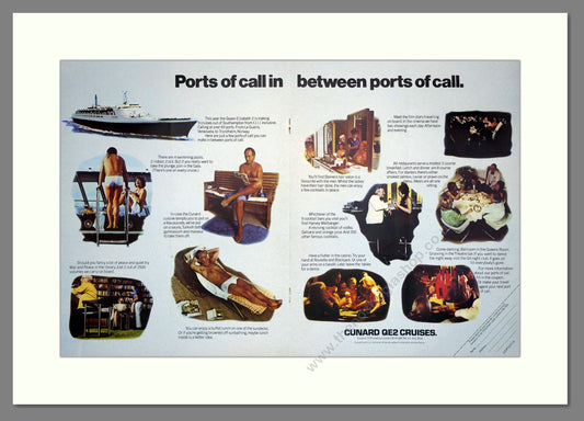 Cunard - Ports Of Call. Vintage Advert 1974 (ref AD63960)