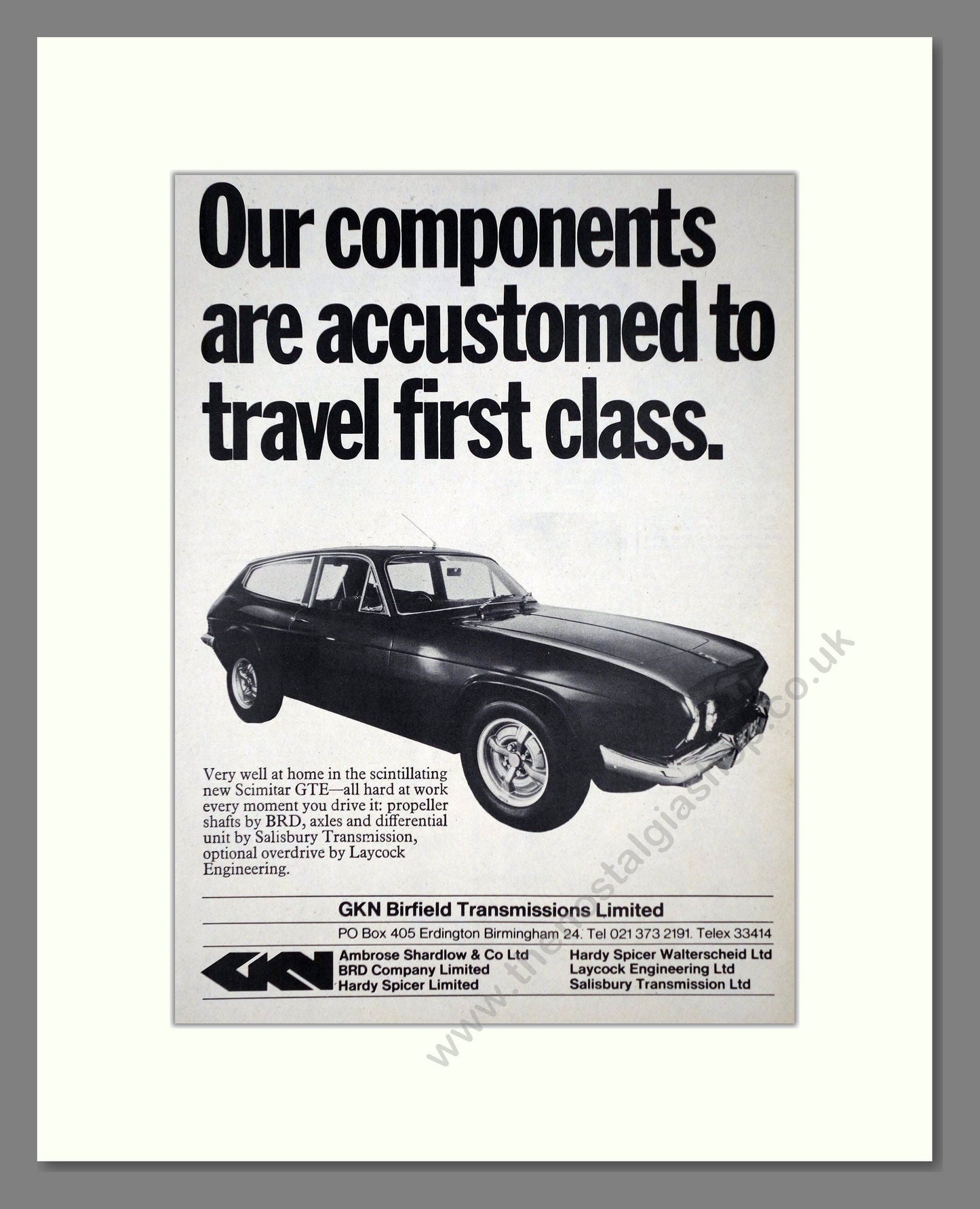 Scimitar - GTE. Vintage Advert 1968 (ref AD63965)
