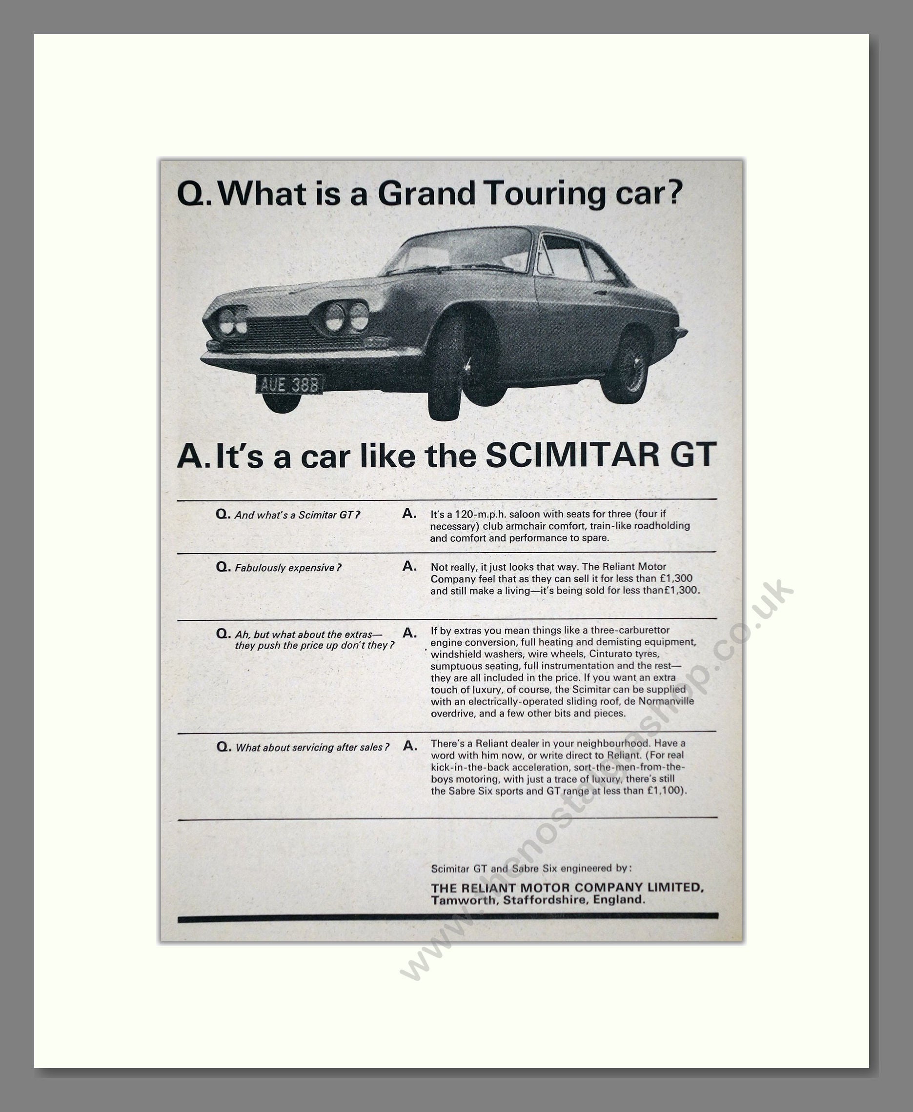 Scimitar - GT. Vintage Advert 1964 (ref AD63966)