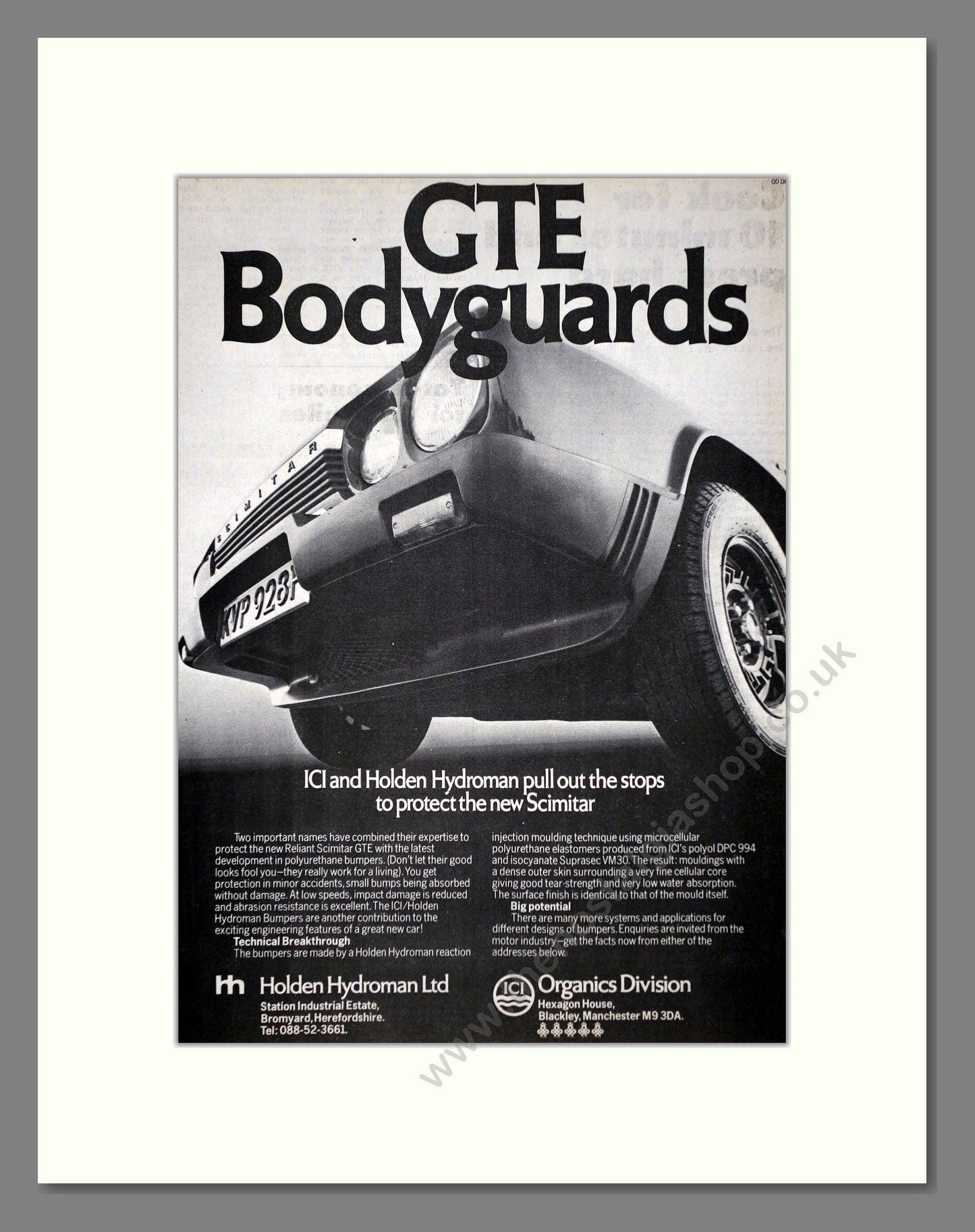 Scimitar - GTE. Vintage Advert 1976 (ref AD63969)