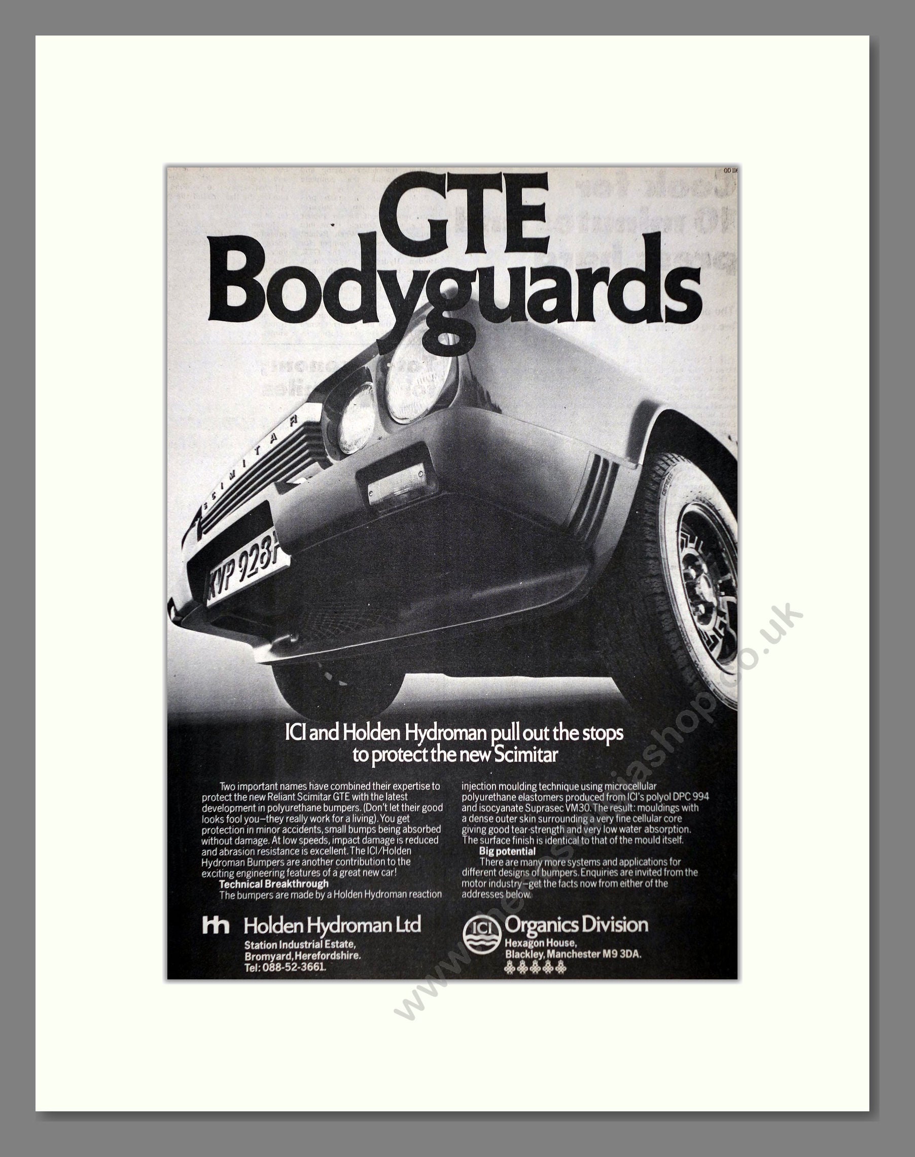 Scimitar - GTE. Vintage Advert 1976 (ref AD63969)