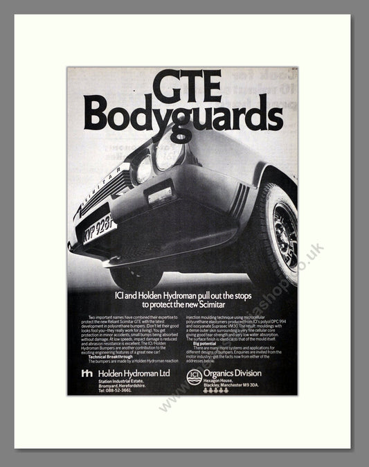 Scimitar - GTE. Vintage Advert 1976 (ref AD63969)