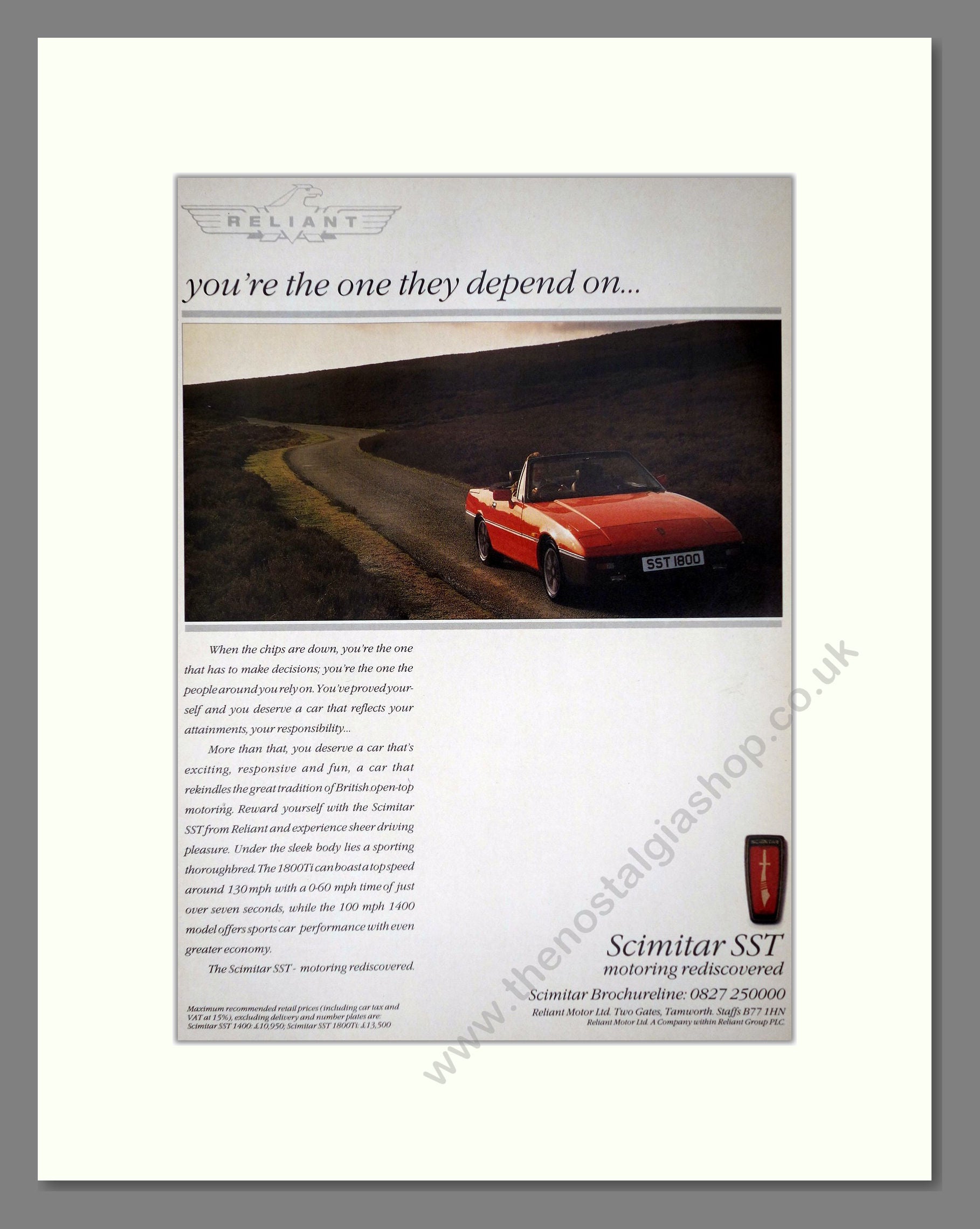 Scimitar - SST. Vintage Advert 1990 (ref AD63973)