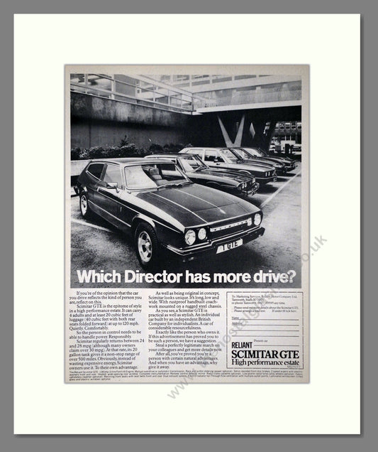 Scimitar - GTE. Vintage Advert 1977 (ref AD63978)