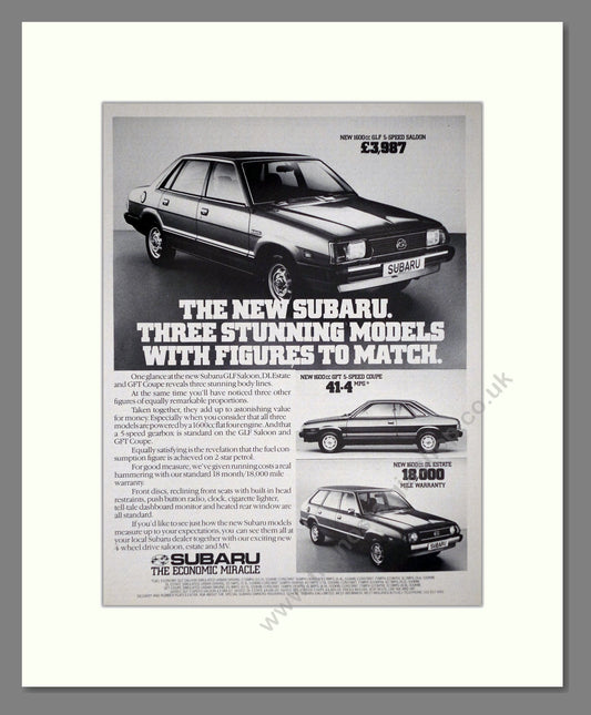 Subaru - Various Models. Vintage Advert 1980 (ref AD63998)