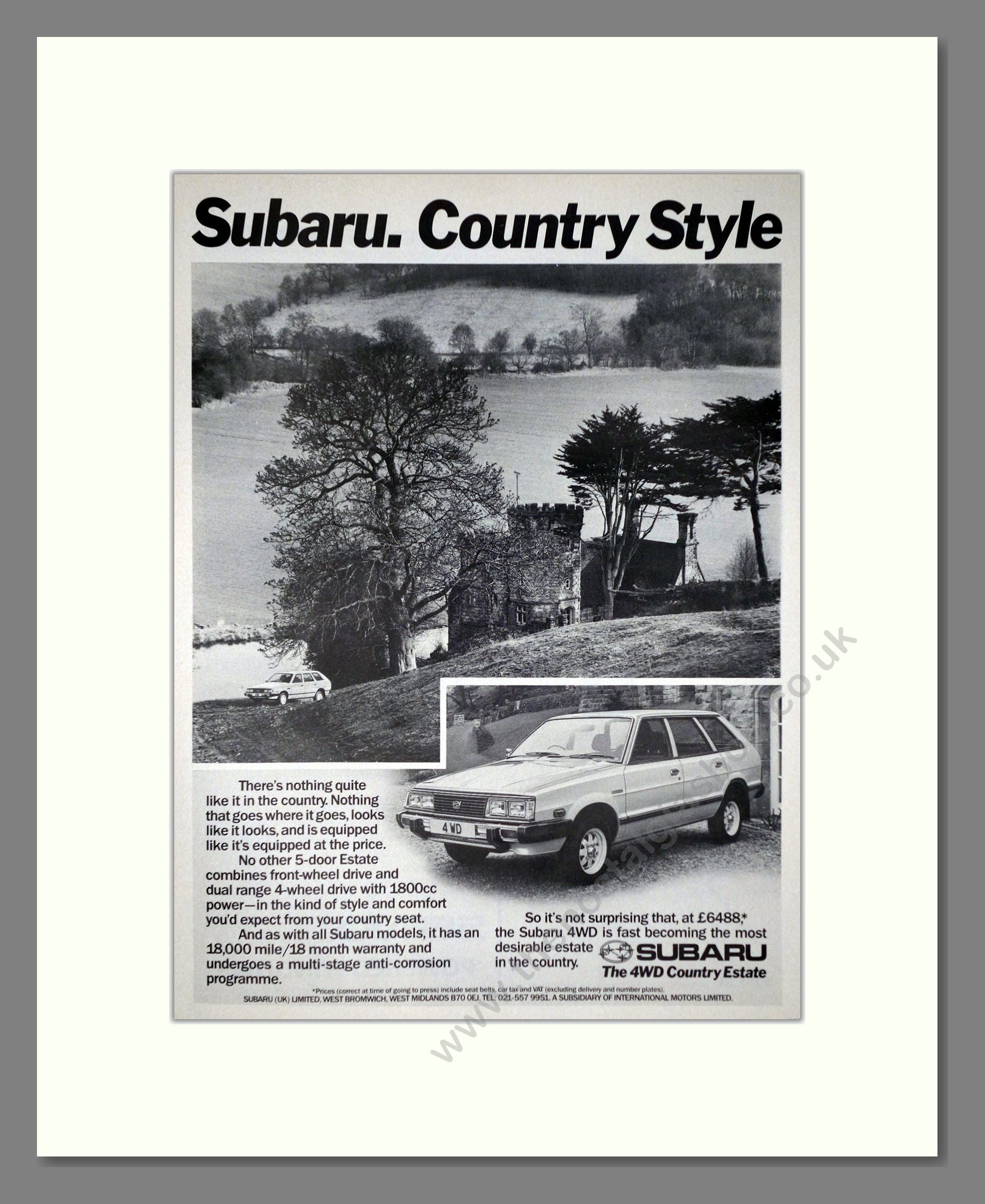 Subaru - Country Estate. Vintage Advert 1982 (ref AD63999)
