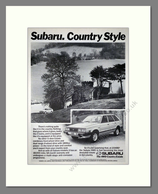 Subaru - Country Estate. Vintage Advert 1982 (ref AD63999)