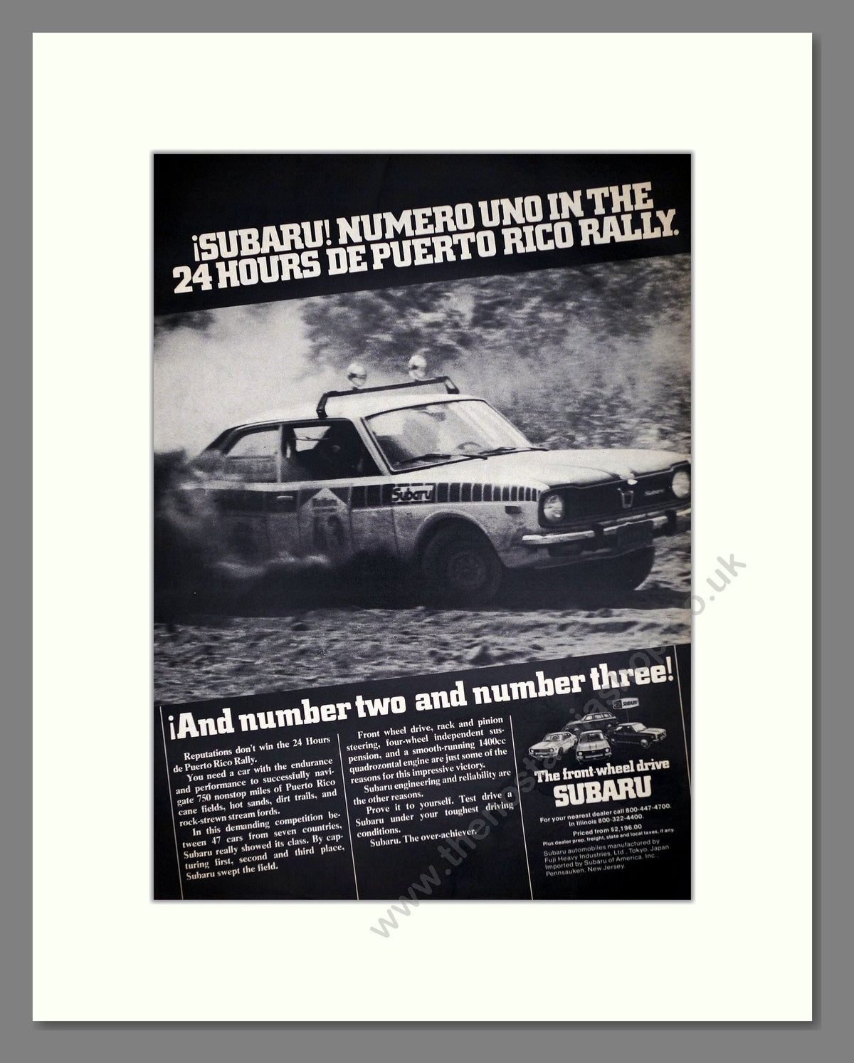 Puerto Rico Rally Subaru - Puerto Rico Rally. Vintage Advert 1973 (ref AD64000) – The ...