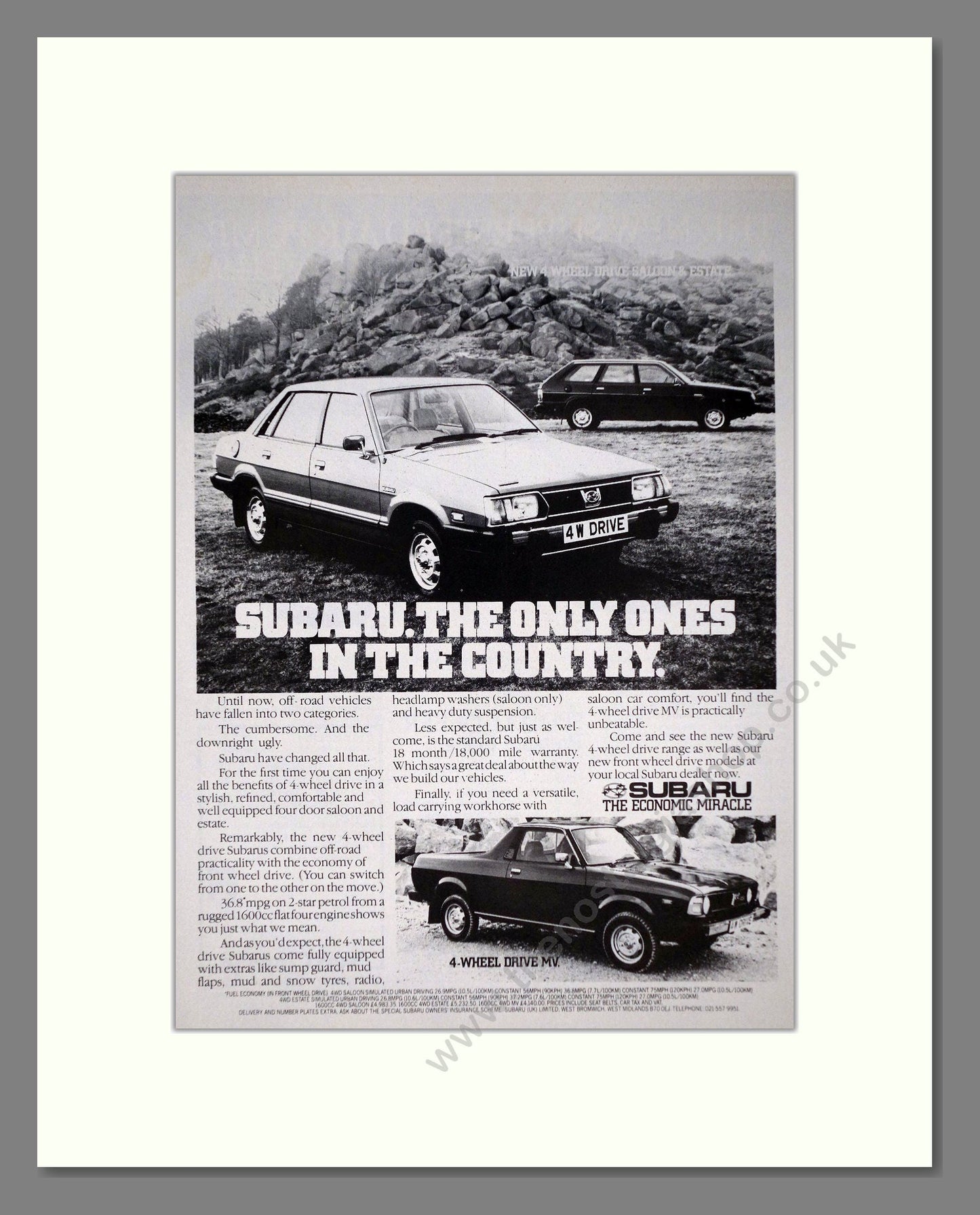 Subaru - MV. Vintage Advert 1981 (ref AD64001)