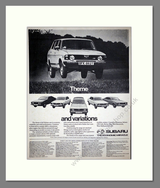 Subaru - Various Models. Vintage Advert 1979 (ref AD64002)