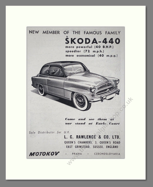 Skoda - 440. Vintage Advert 1956 (ref AD64004)