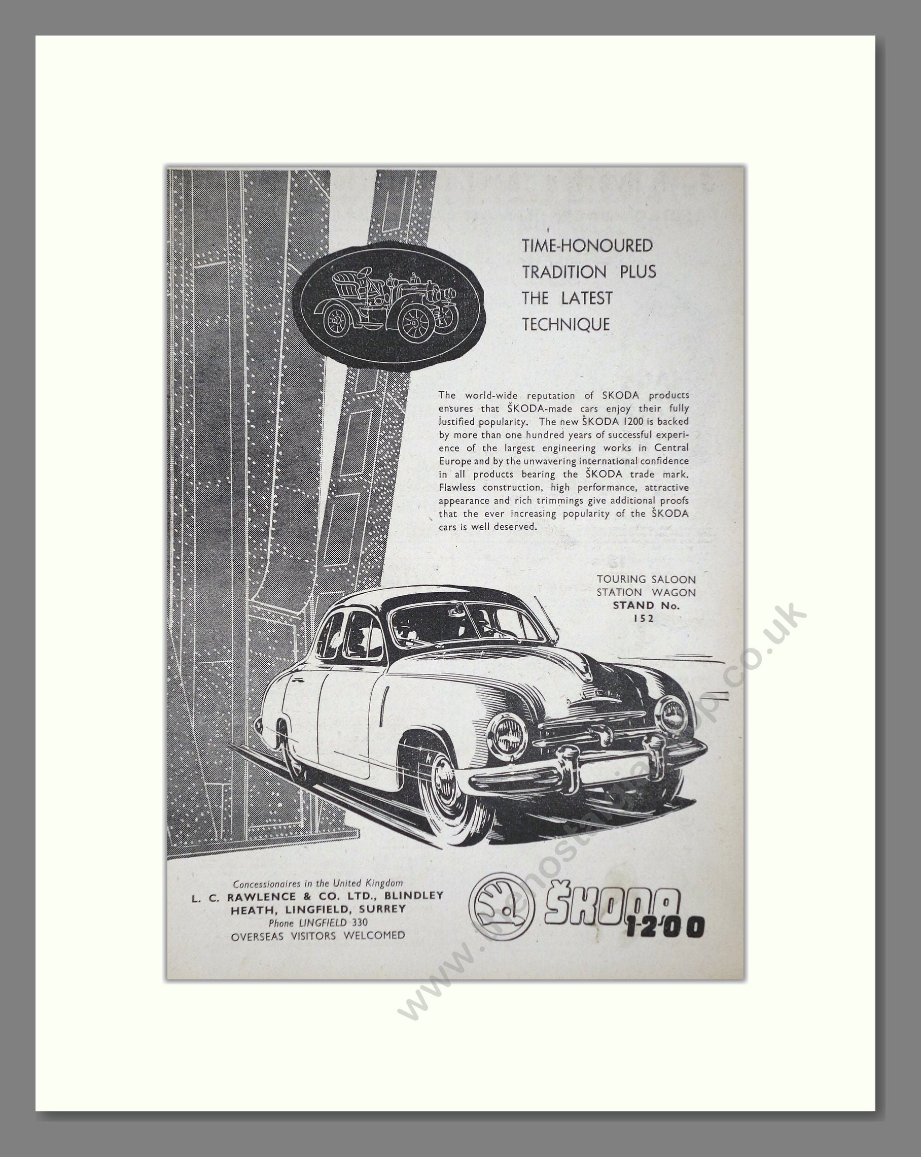 Skoda - 1200. Vintage Advert 1954 (ref AD64011)