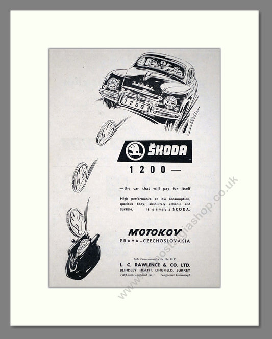 Skoda - 1200 / Motokov. Vintage Advert 1955 (ref AD64012)