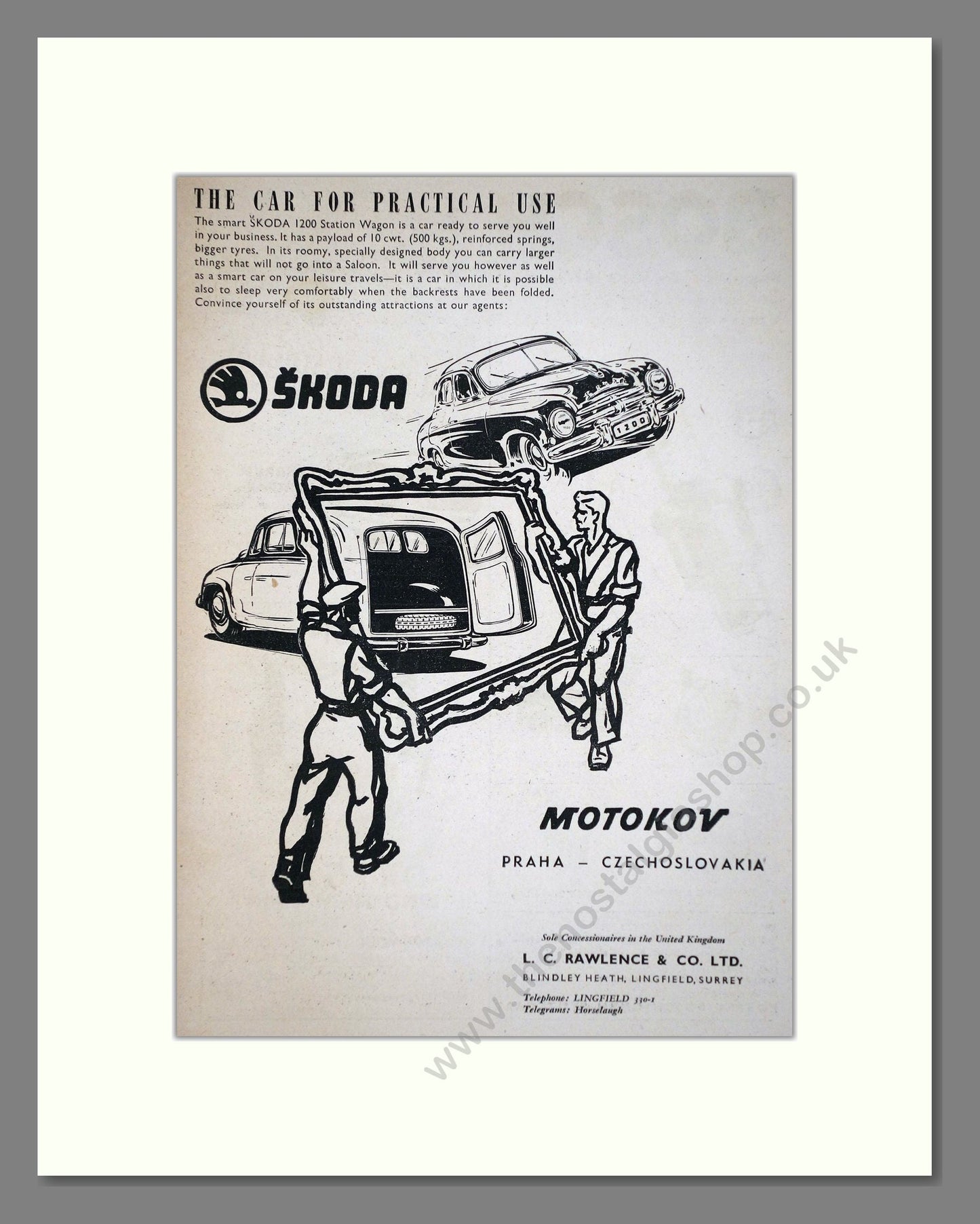 Skoda - 1200 Station Wagon / Motokov. Vintage Advert 1955 (ref AD64015)