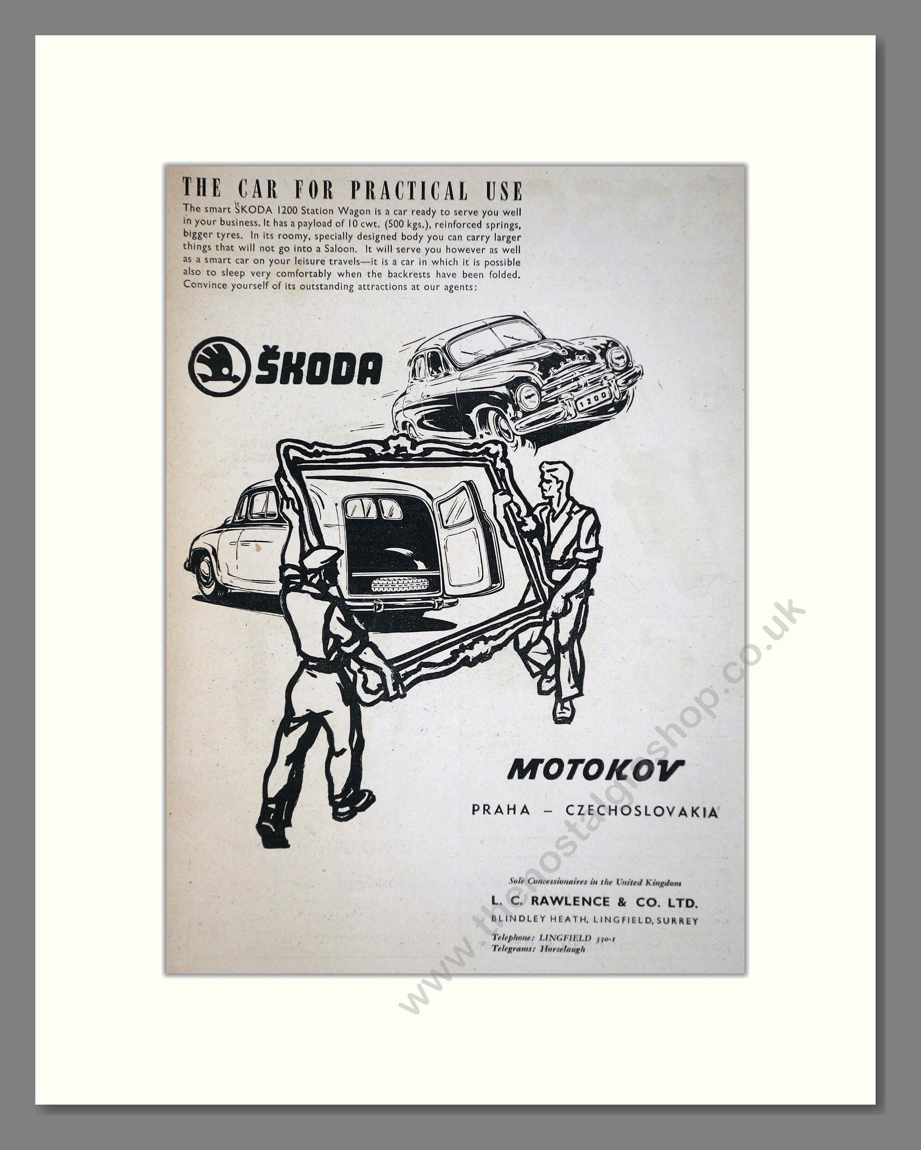 Skoda - 1200 Station Wagon / Motokov. Vintage Advert 1955 (ref AD64015)