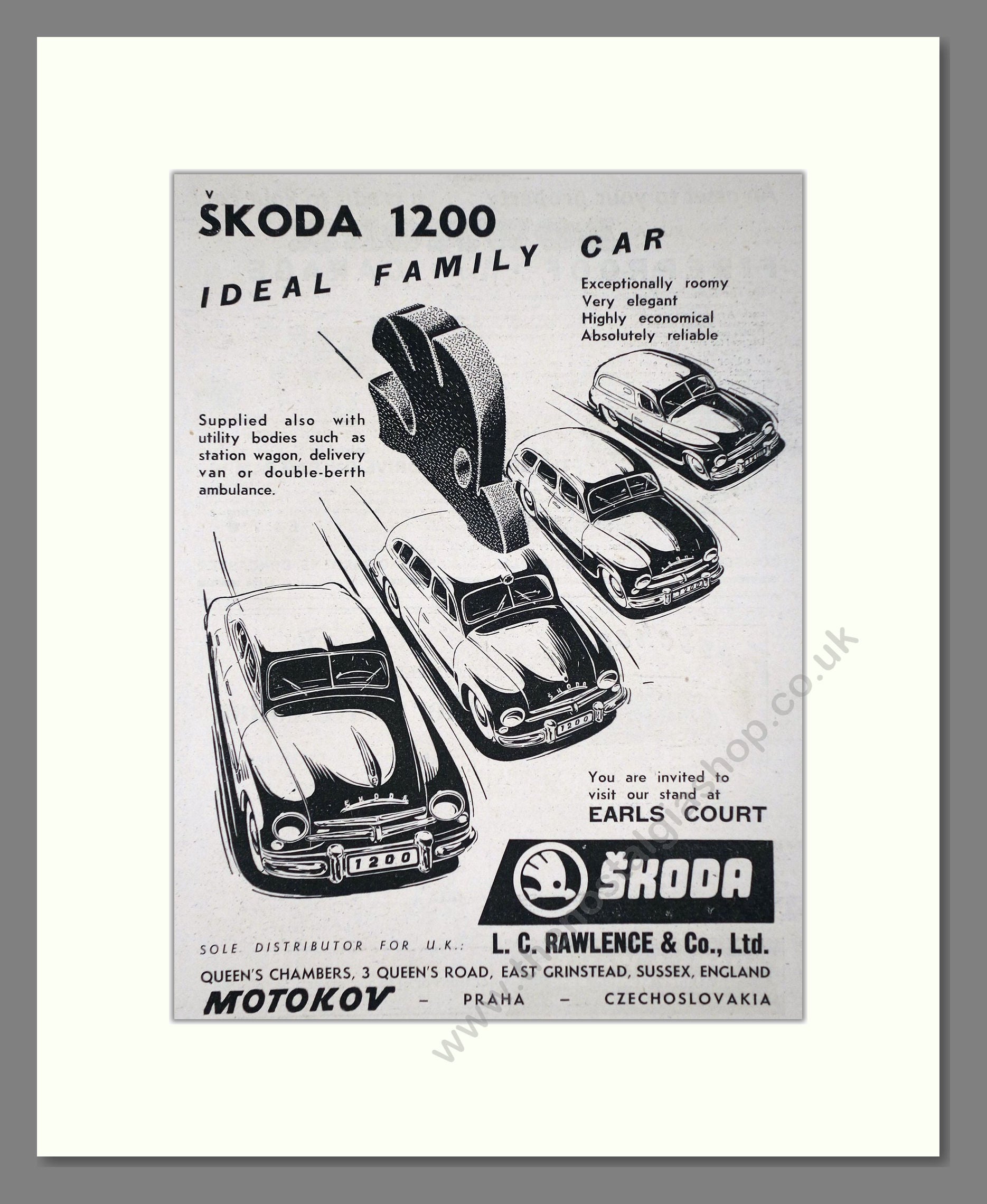 Skoda - 1200 / Motokov. Vintage Advert 1956 (ref AD64016)