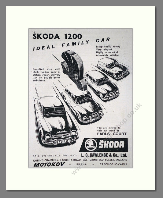 Skoda - 1200 / Motokov. Vintage Advert 1956 (ref AD64016)