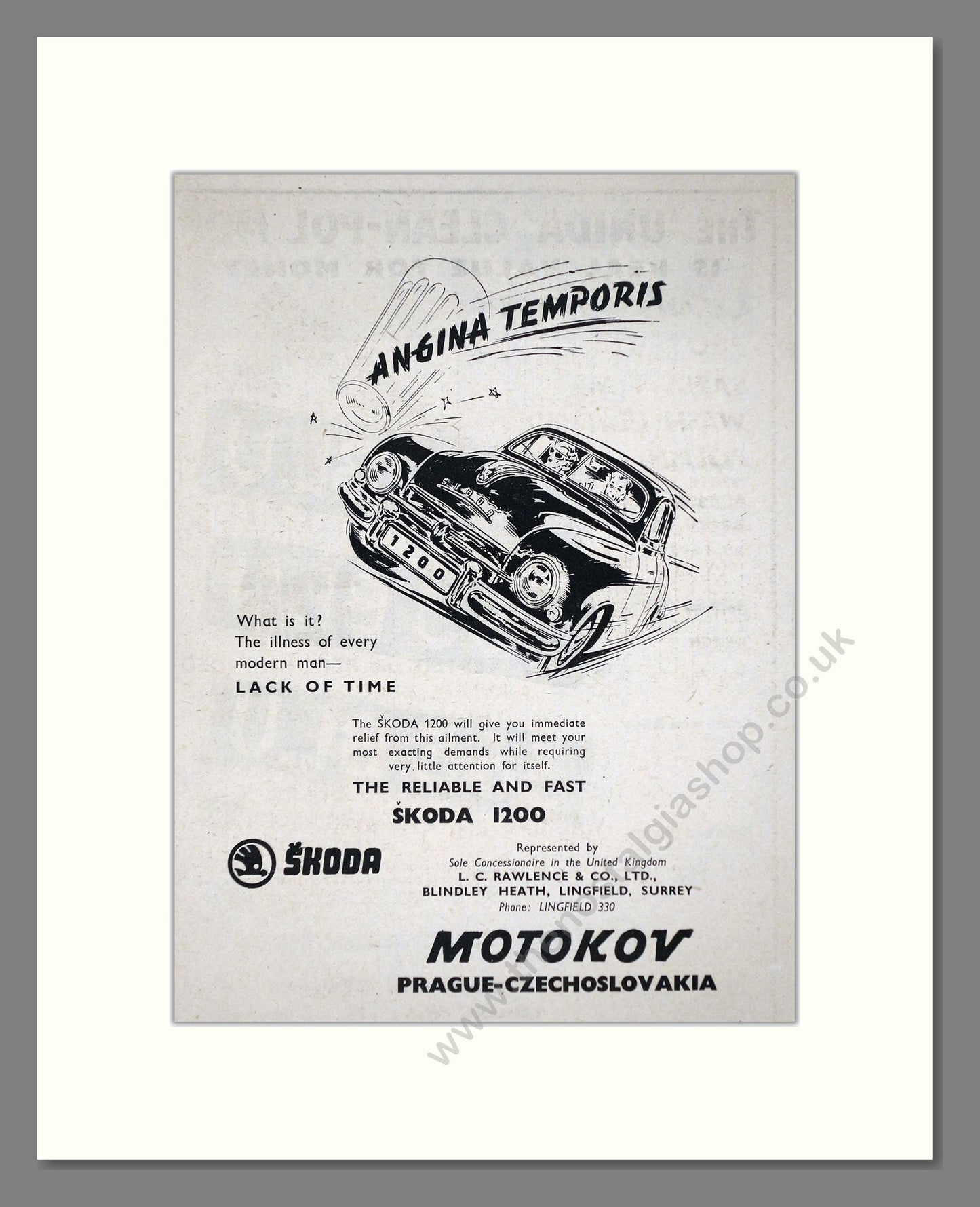 Skoda - 1200 / Motokov. Vintage Advert 1955 (ref AD64017)